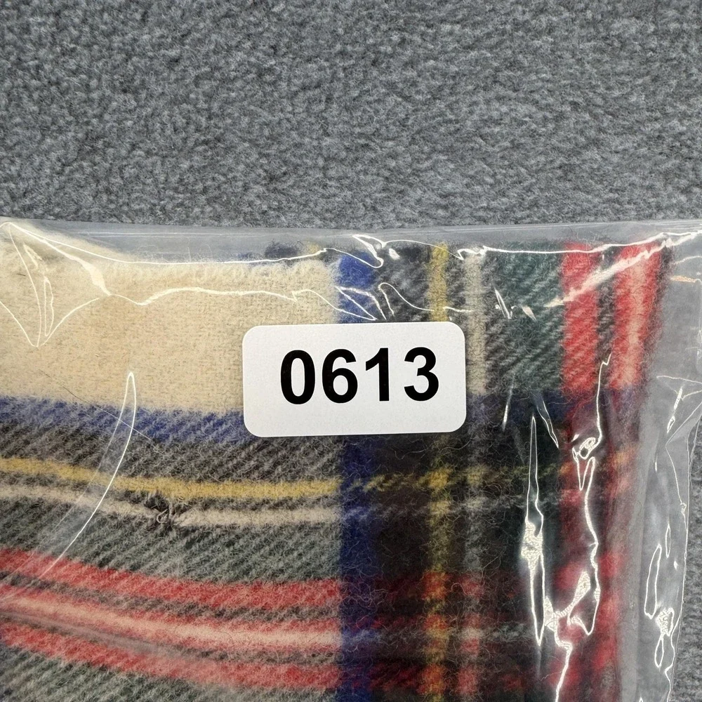 VTG Johnstons Elgin Scarf White Dress Stewart Tartan Wool Plaid Classic Scottish